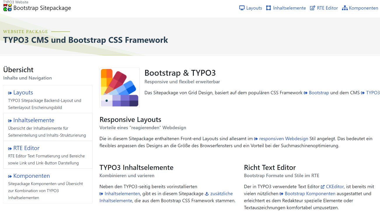 TYPO3 Webdesign Sitepackage